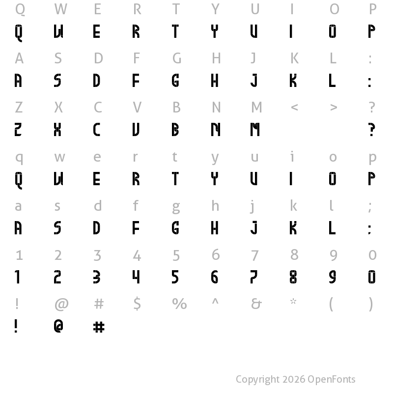 Character Map of Buglego Regular