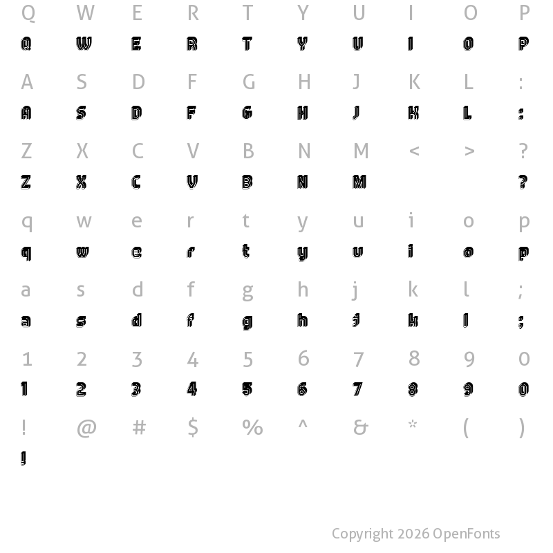 Character Map of Builder Filled Regular