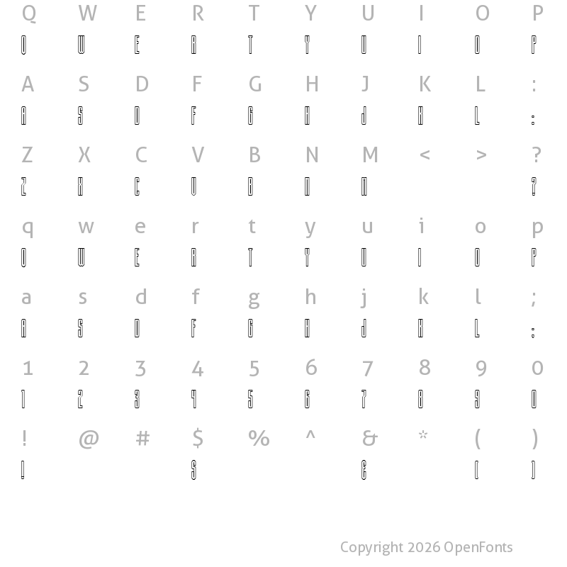 Character Map of Building State Empire Hollow Regular