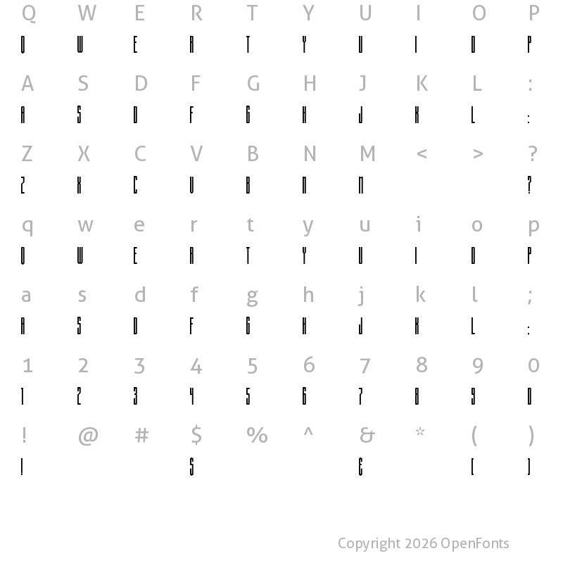 Character Map of Building State Empire Regular