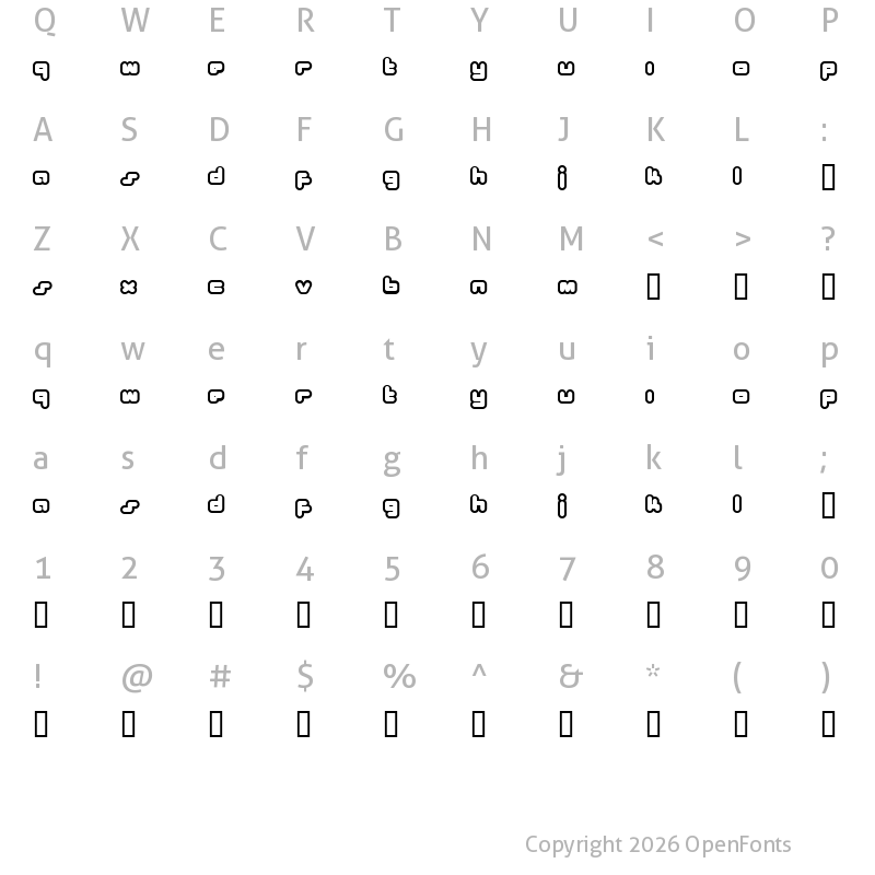 Character Map of Bukkake Regular