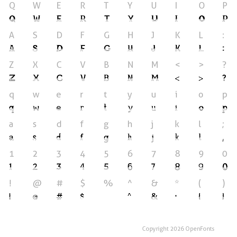 Character Map of Bule Regular