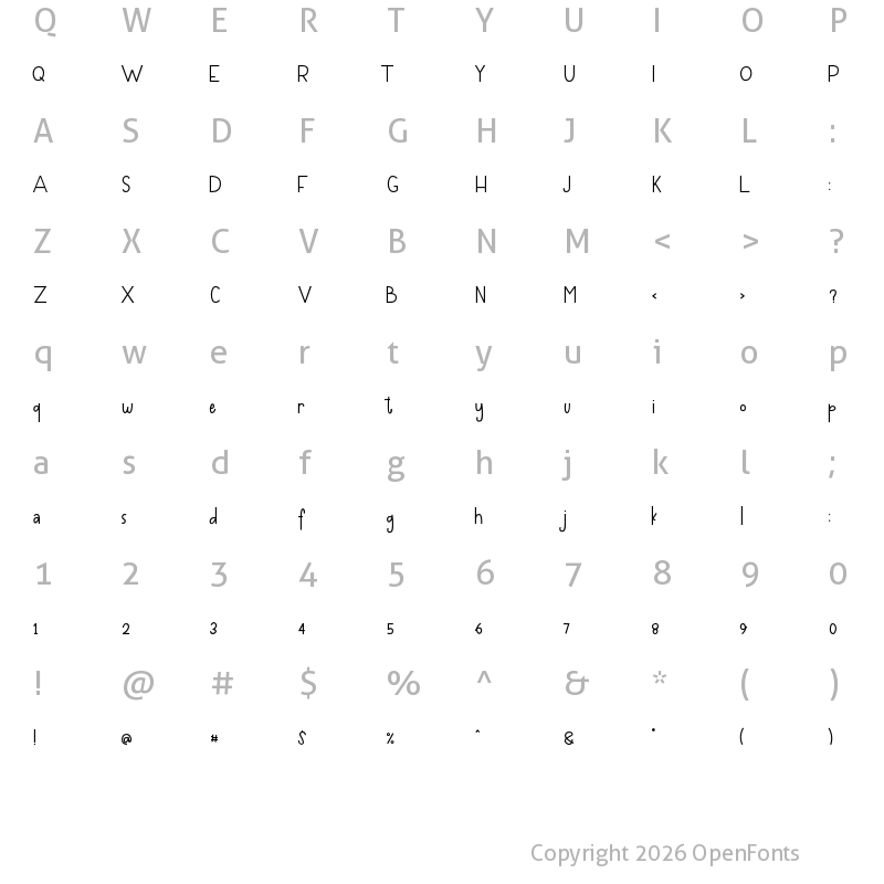 Character Map of Bumblle Regular