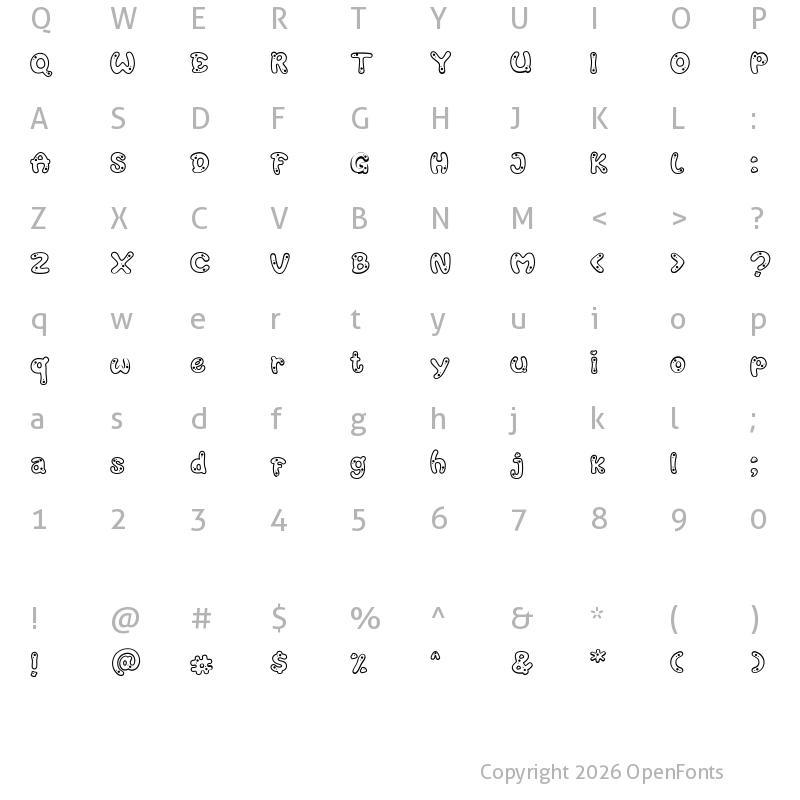 Character Map of Buncit's Bold