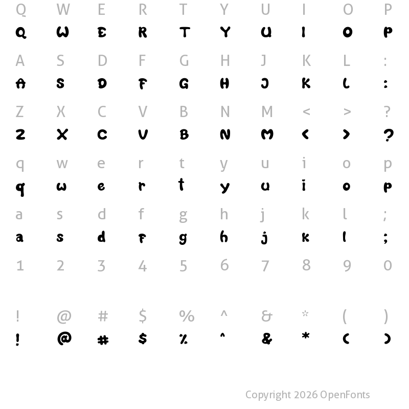 Character Map of Buncit's Demo Solid