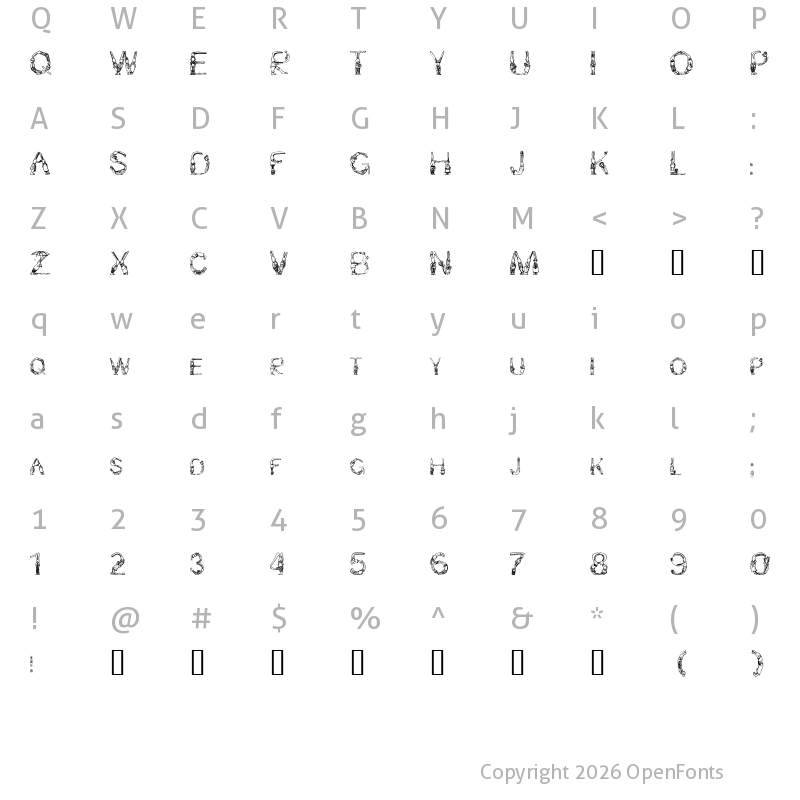 Character Map of Bunny Rabbits Regular