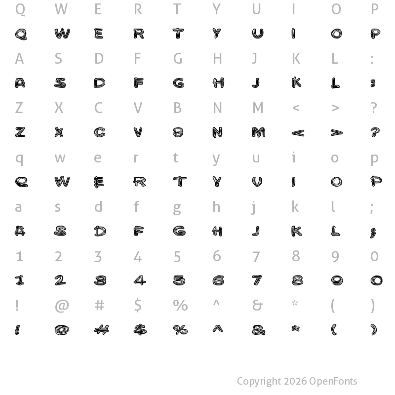 Character Map of Burgerbuzz Regular