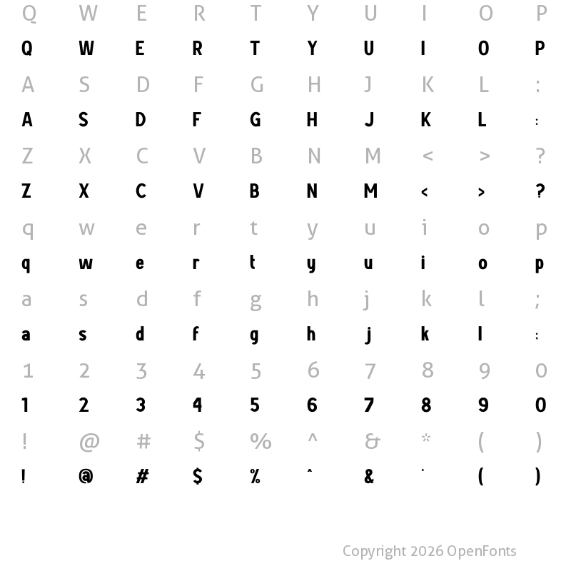 Character Map of Burgs Regular