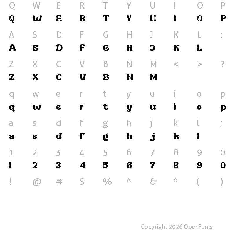 Character Map of Burkey Extra Bold