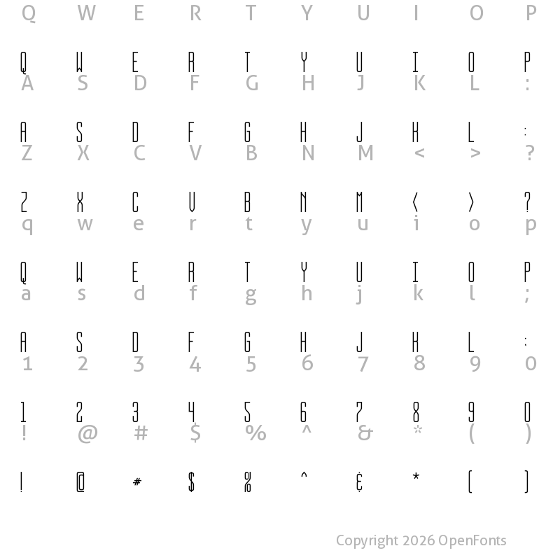 Character Map of BUS STOP Regular