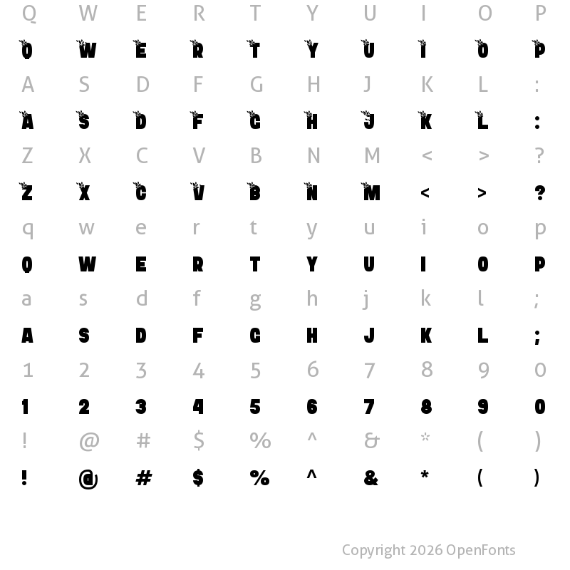 Character Map of Bushman Regular