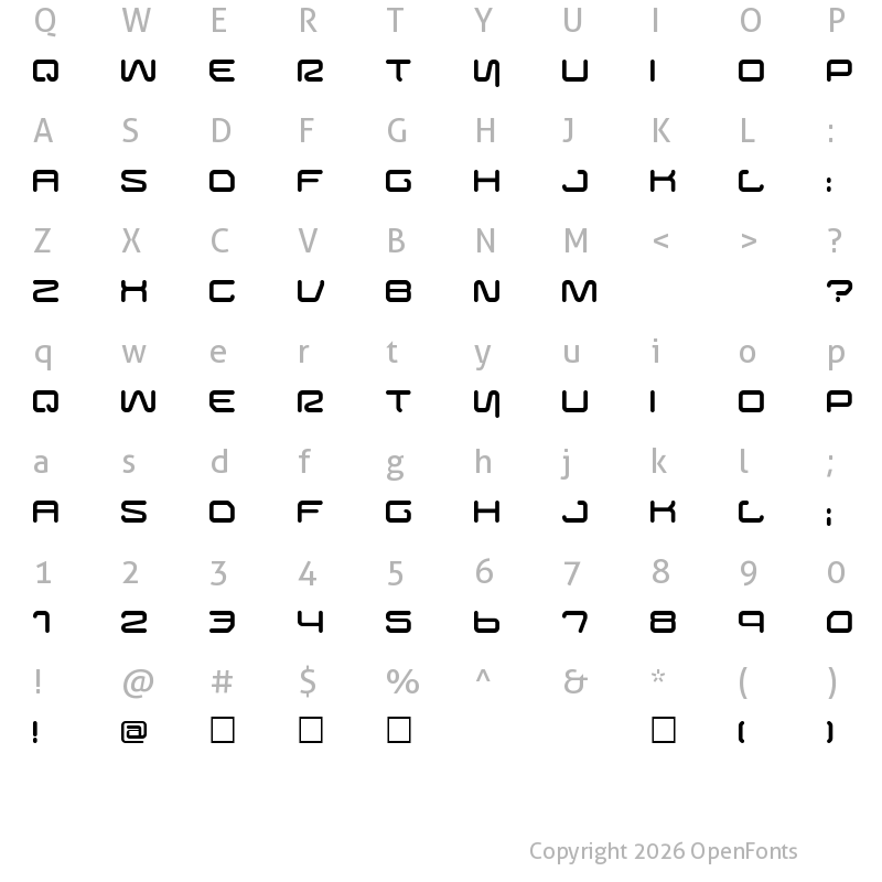 Character Map of Buster Regular