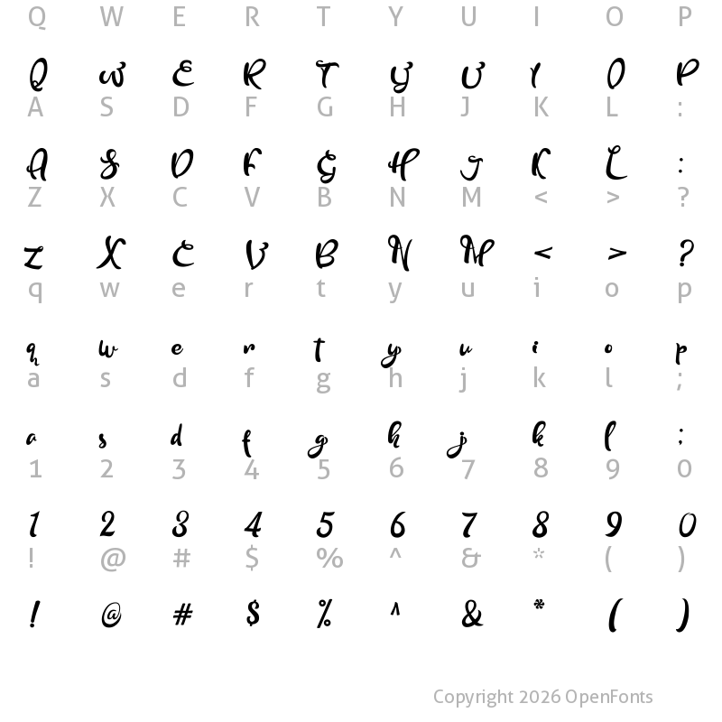 Character Map of Bustoorg Regular