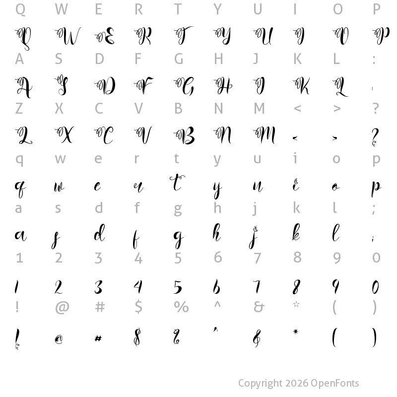 Character Map of Butter Christmas Regular