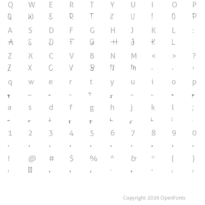 Character Map of Butter Cookies Regular