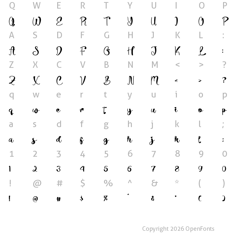 Character Map of Butter Lofiy Regular