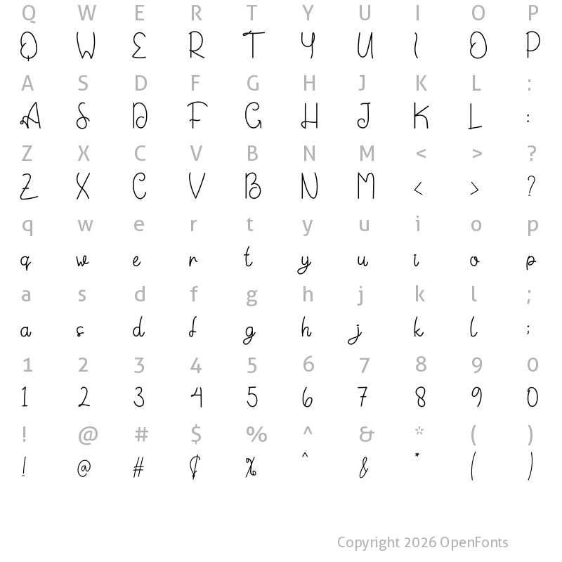 Character Map of Butter Sandy Regular
