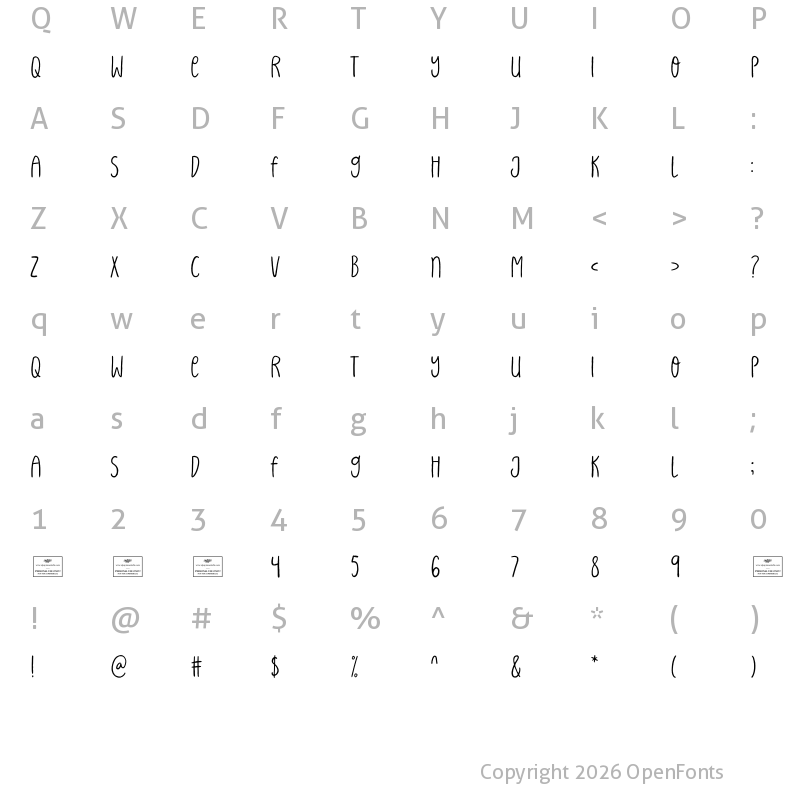 Character Map of Butterflies Regular