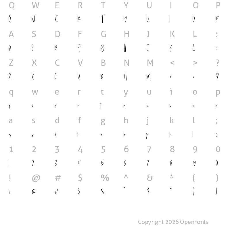 Character Map of Butterfly Personal Use Regular