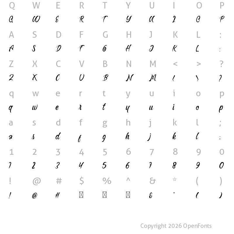 Character Map of Buttermill Regular