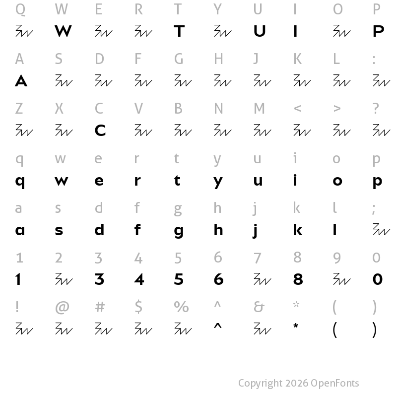 Character Map of BwAletaNo10-Bold ?