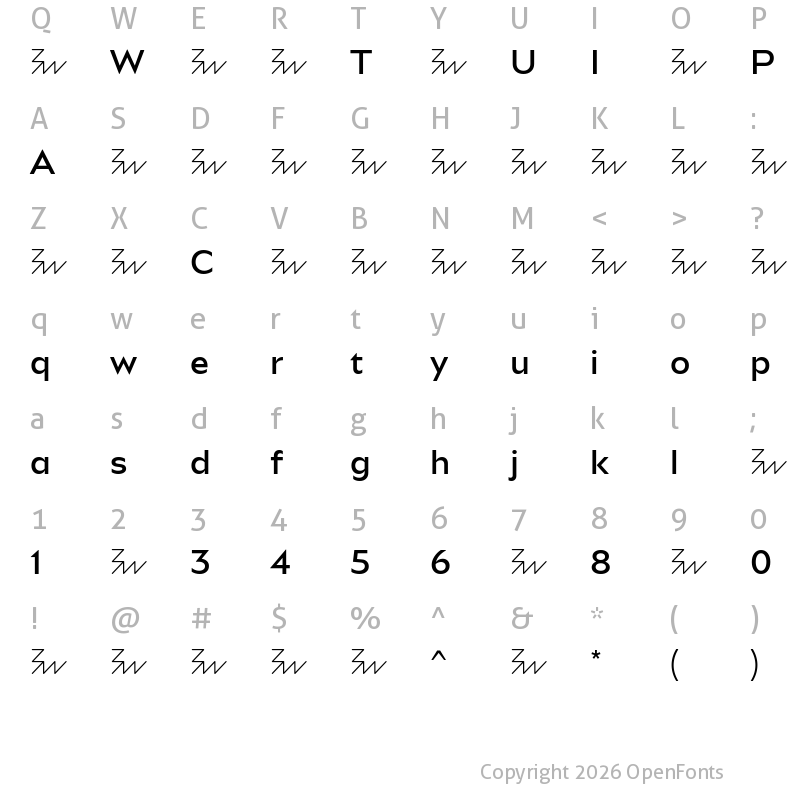 Character Map of BwAletaNo10-Medium ?