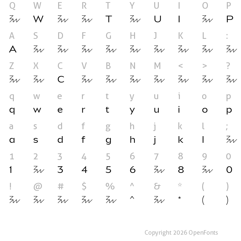 Character Map of BwAletaNo10-Regular ?