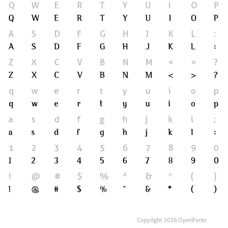 Character Map of BY Sajidah Semi Bold