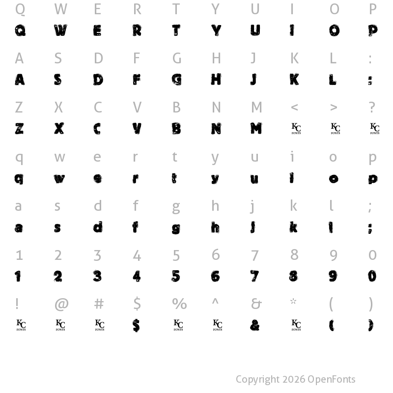 Character Map of By The Throat Regular