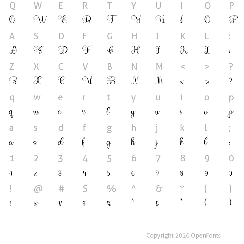 Character Map of Byttsaq Regular
