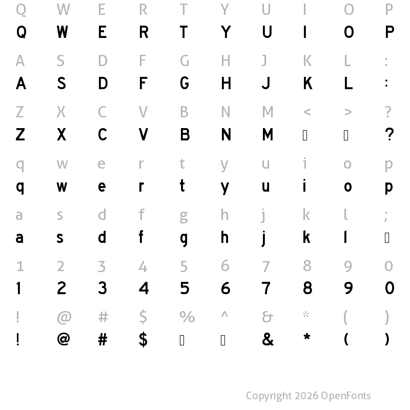 Character Map of BywayD Regular