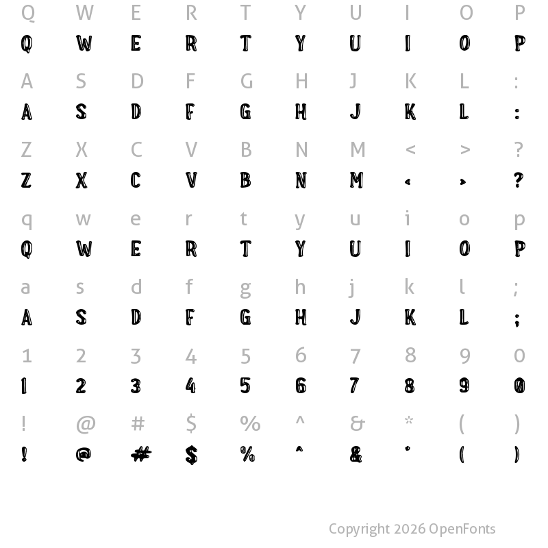 Character Map of c Ceritane Regular