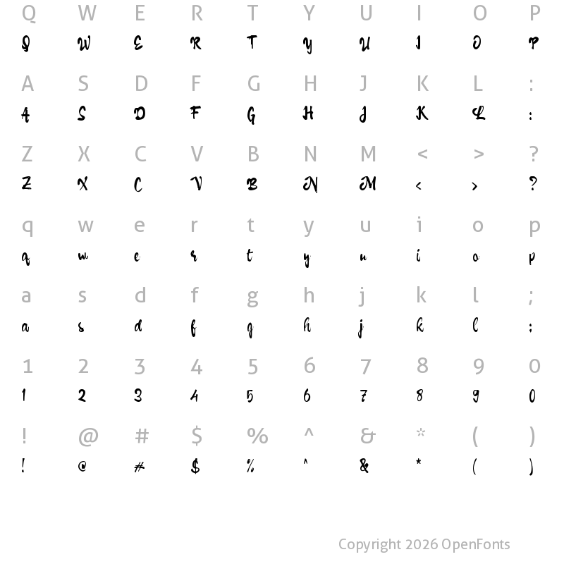Character Map of c Cetak Emas Regular