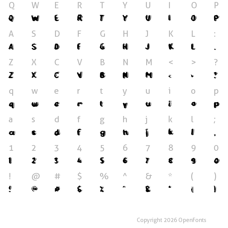 Character Map of c Ciyus 345 Regular