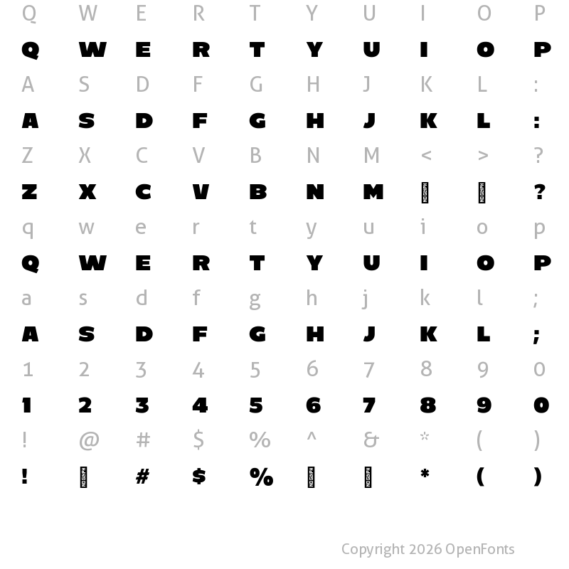 Character Map of C800 Regular