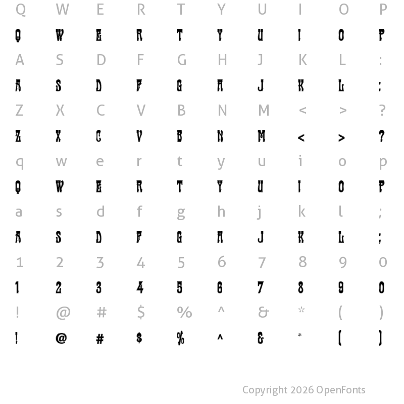 Character Map of CabaretContour Regular