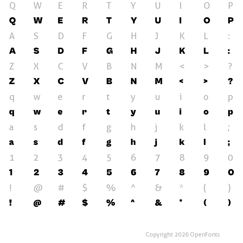 Character Map of Cabinet Grotesk Black