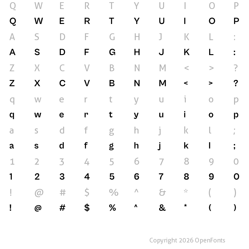 Character Map of Cabinet Grotesk Bold
