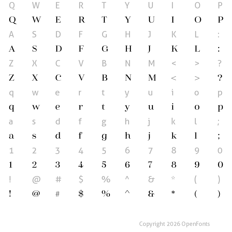 Character Map of Cabrito Didone Ext Medium