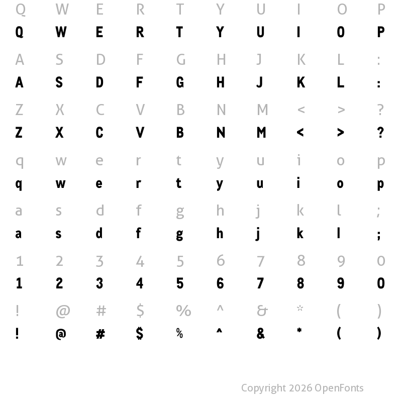 Character Map of CACula-ExtraBold ?