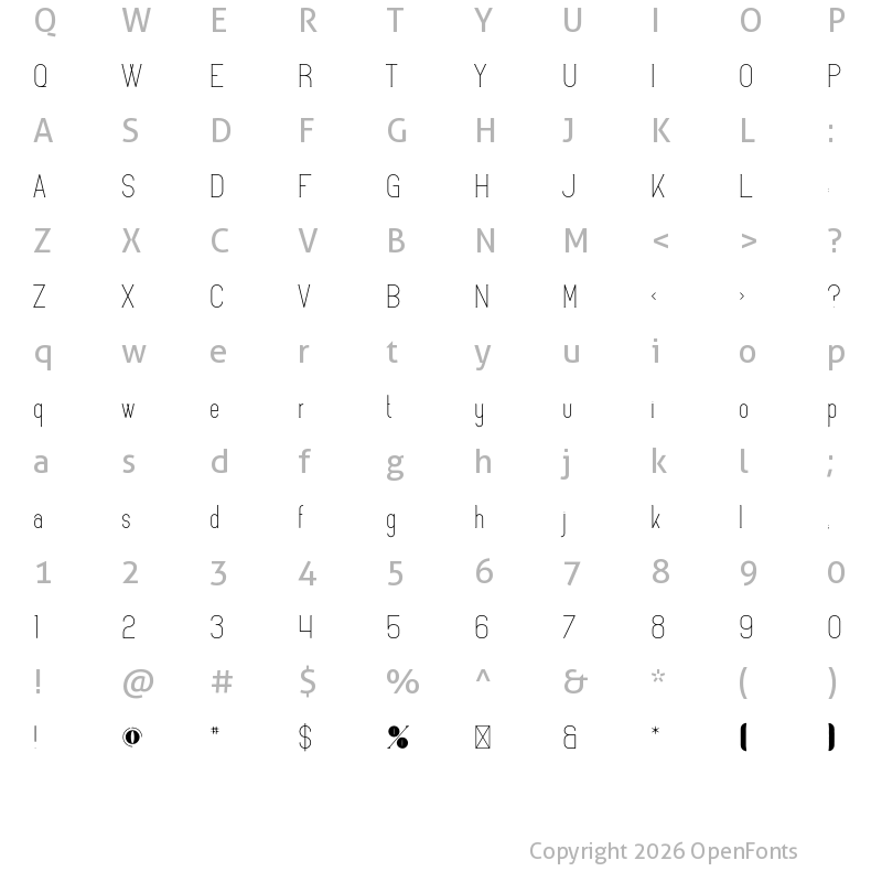 Character Map of Caddie Regular