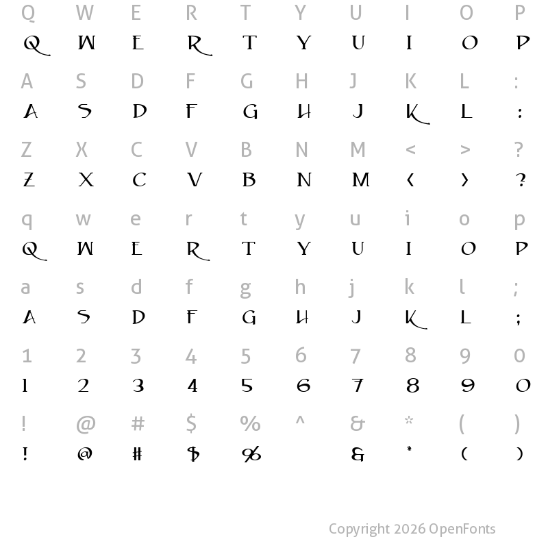 Character Map of Caeldera Regular