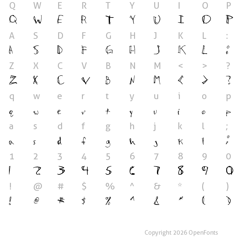 Character Map of Caf? Pop Regular