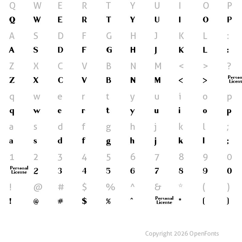 Character Map of Cagile Demo SemiBold