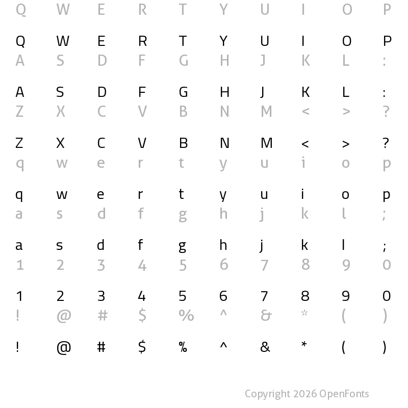 Character Map of Cairo Play Regular