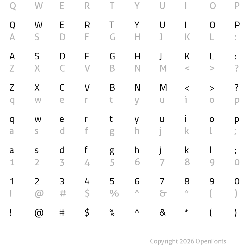 Character Map of Cairo Regular