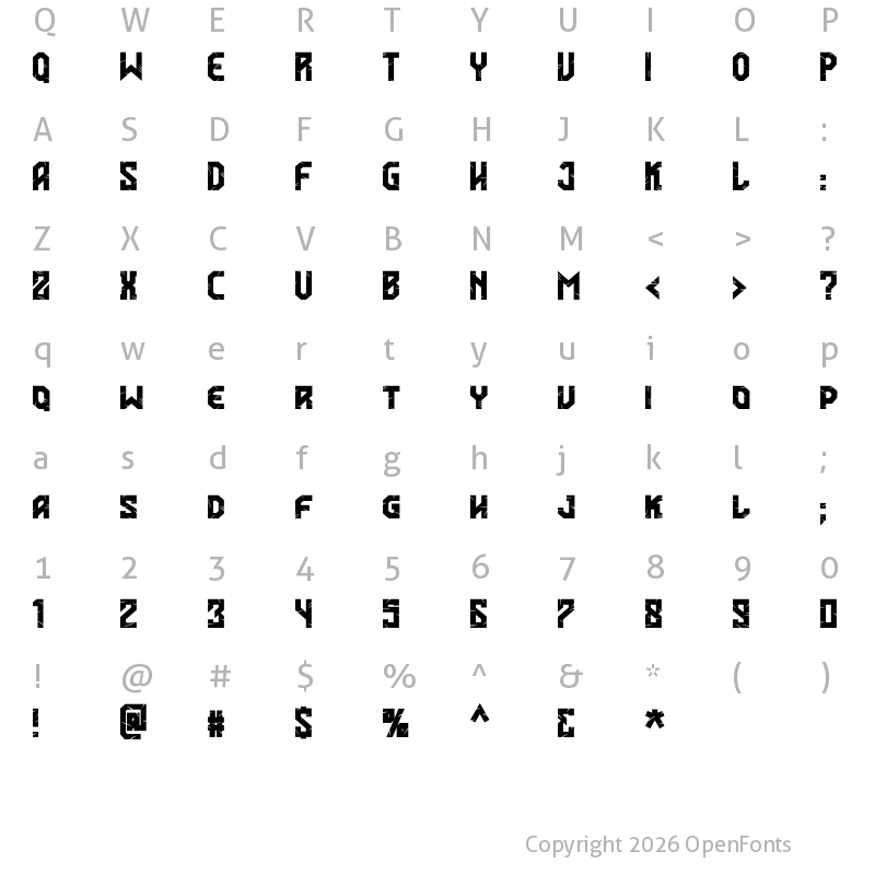 Character Map of Cakar Monyet Bold