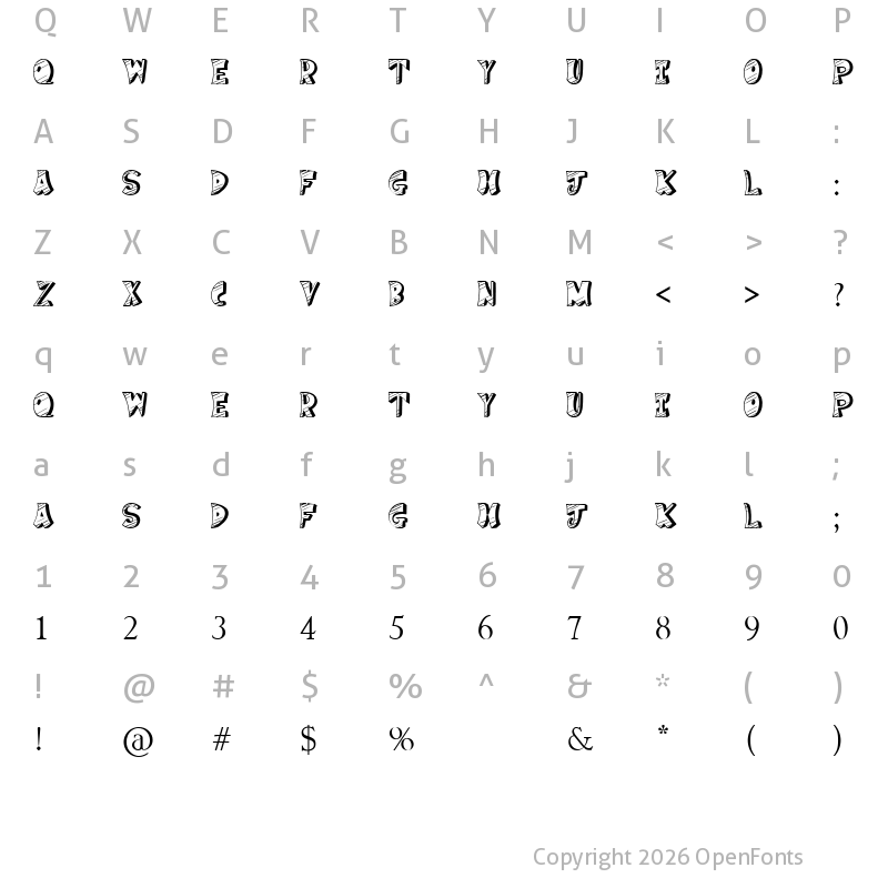 Character Map of Cake Nom Regular