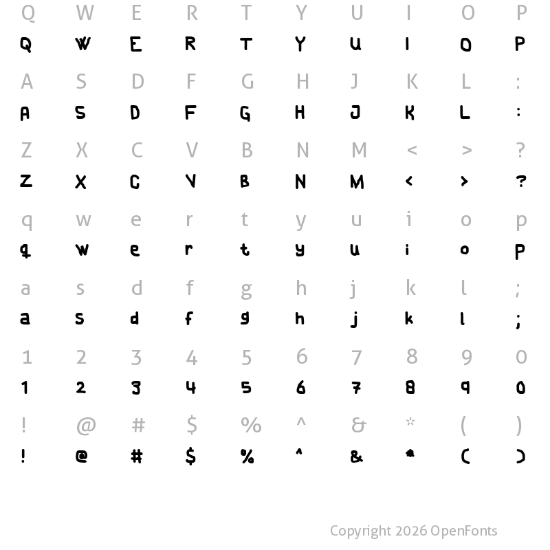 Character Map of Cake! Regular