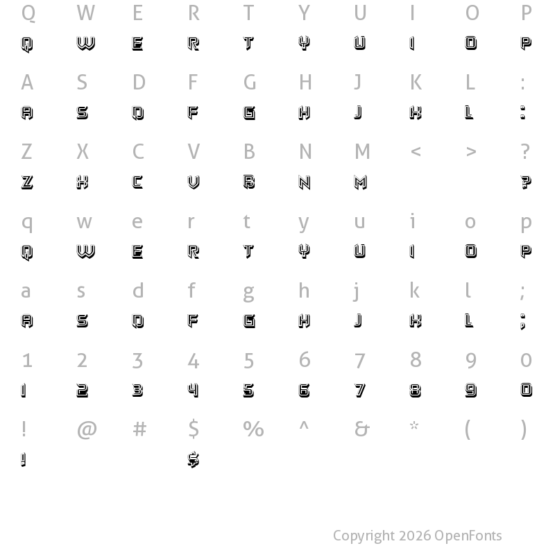 Character Map of Calamita Regular